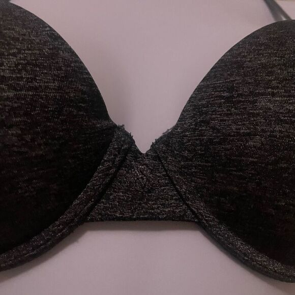 Victorias Secret 32D Uplift Semi Demi Bra Dark Grey - Picture 3 of 7